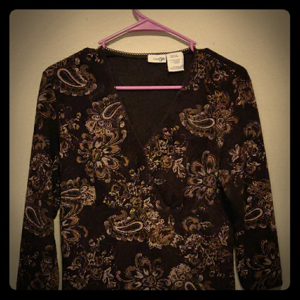 east 5th brand three quarter length sleeve blouse